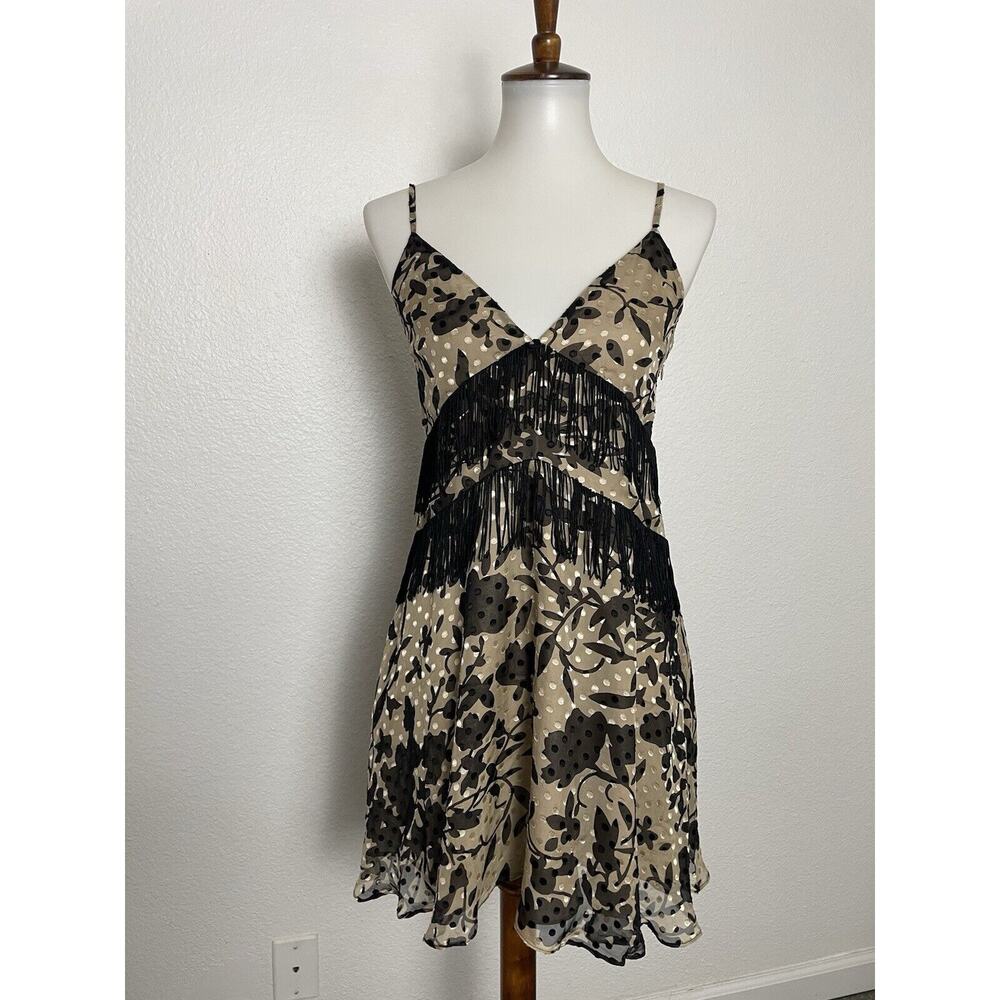 Revolve House of Harlow 1960 Dress Mini Fringe Retro Print Swiss Dot Nanda
